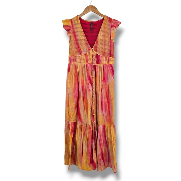 Anthropologie Dresses & Skirts - Anthropologie‎ Watercolor Smocked Maxi Dress Peregrine Midi Boho Flutter Sleeve